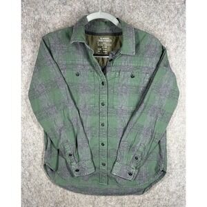 REI Cooperative Flannel Shirt Mens Medium Green Plaid Button Up Outdoor Hiking‎